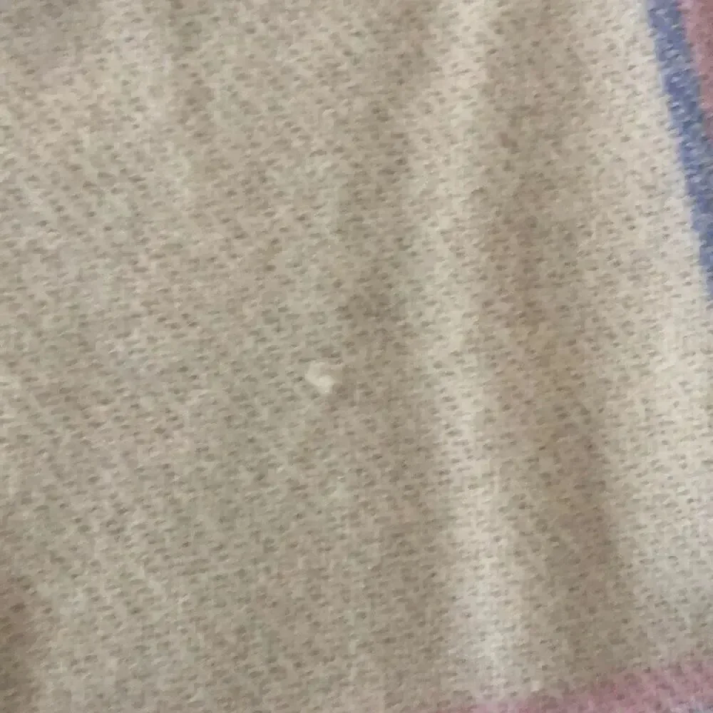 John HANLY Landau Made in Ireland wall small blanket, throw, scarf ￼ Cream, blue